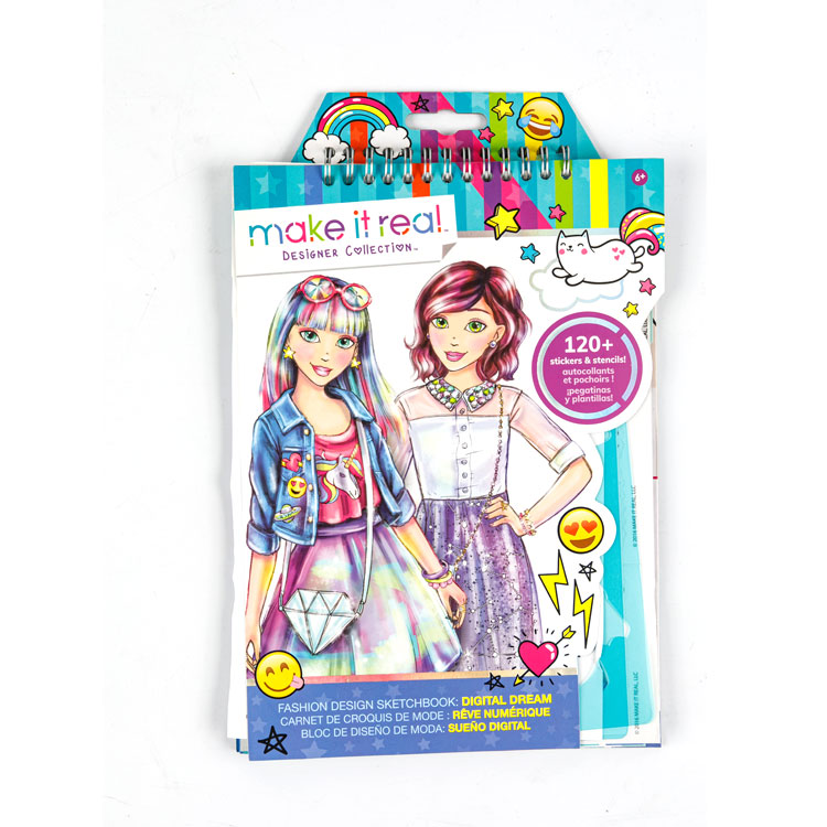 Sketch Book - Top Spiral Book Fashion Sisters